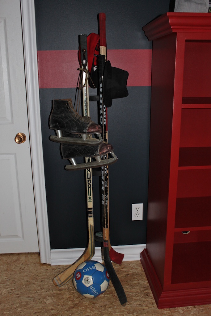 hockey stick coat rack