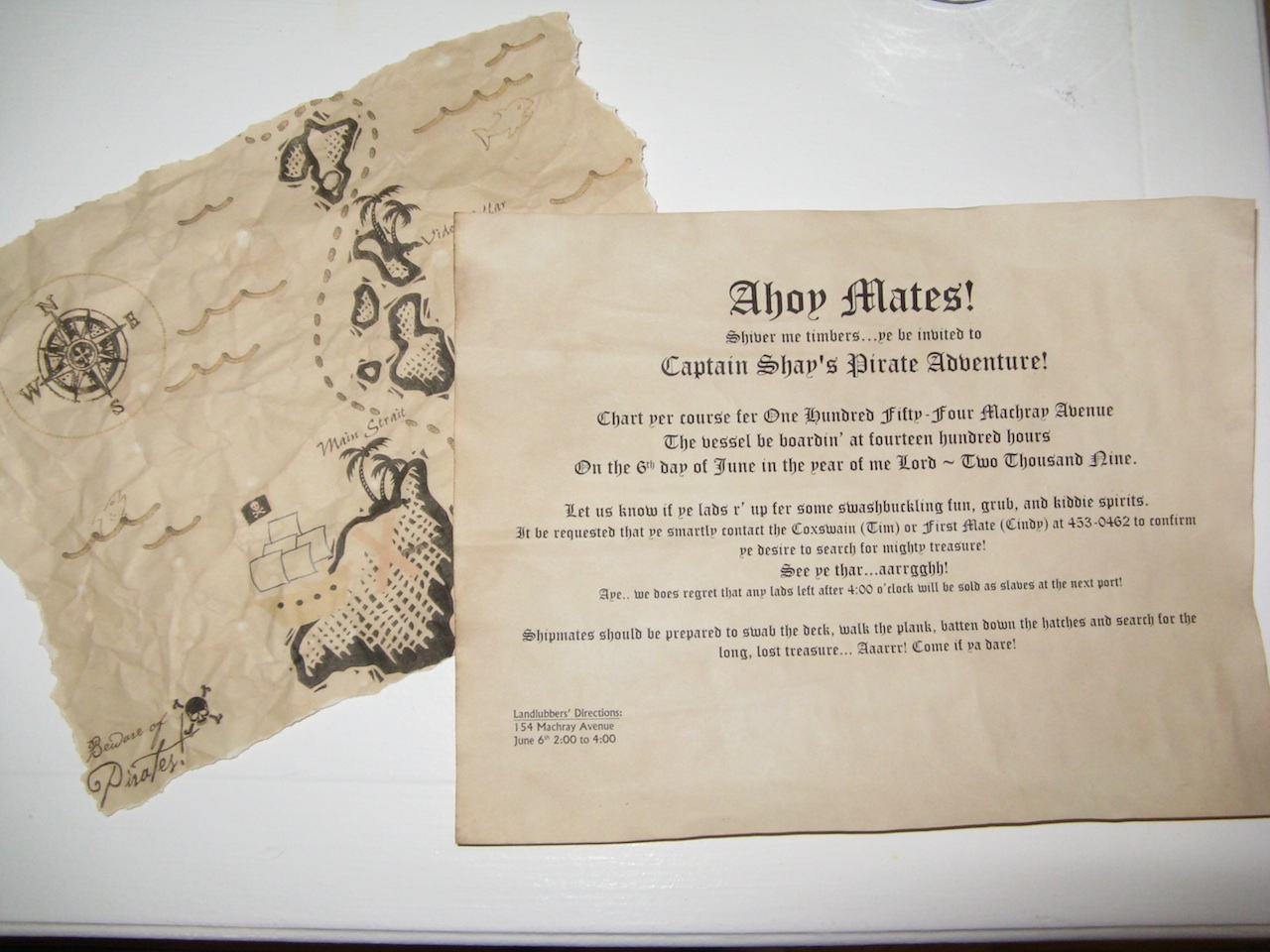 pirate birthday invitation