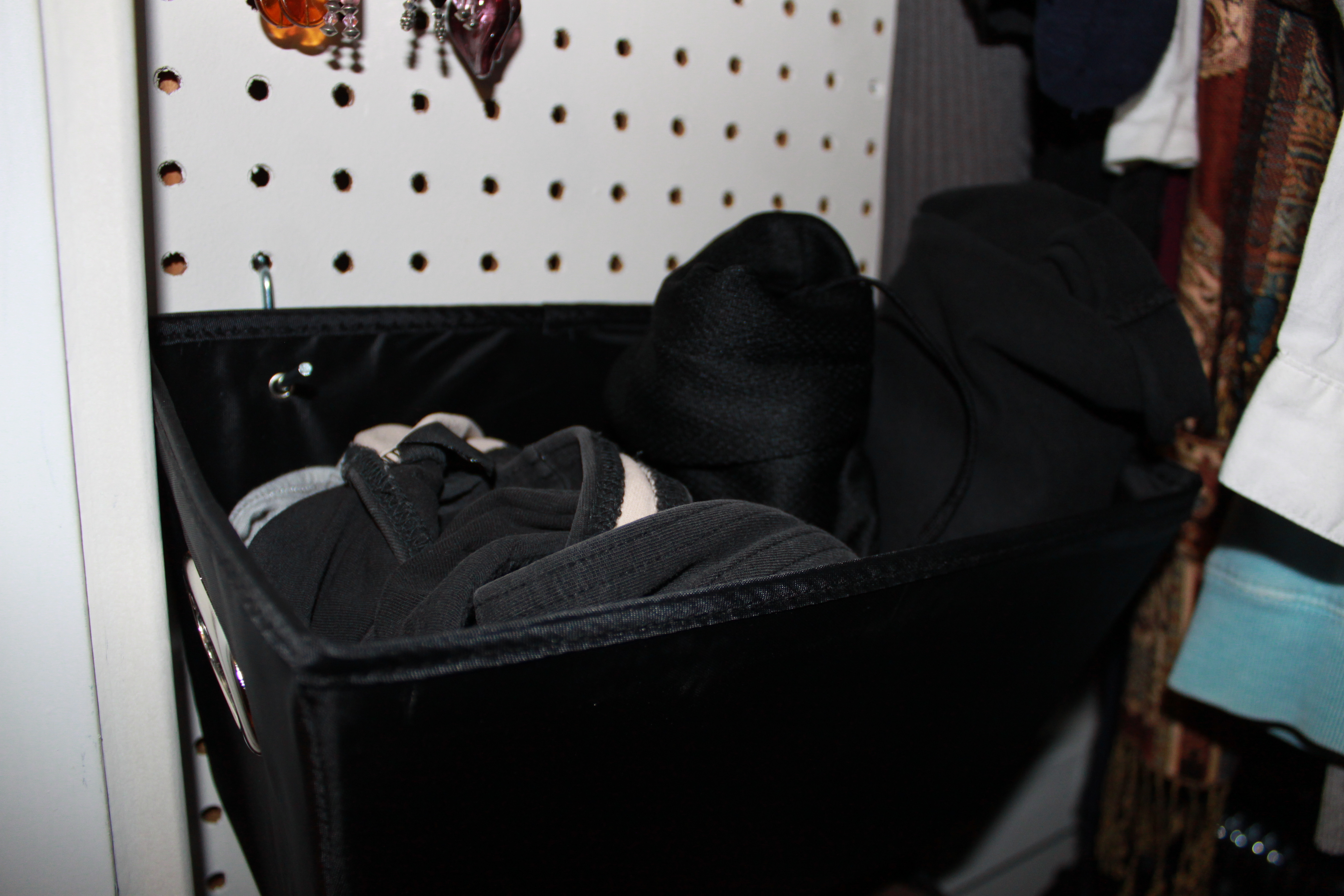 verticle peg-board storage