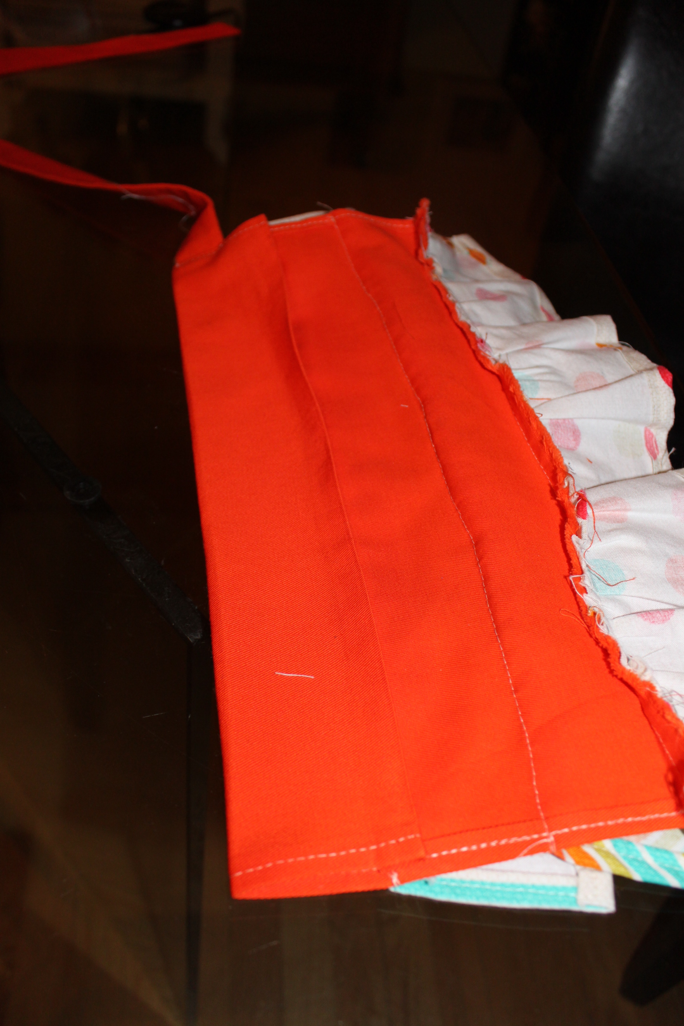 Folded seam over back