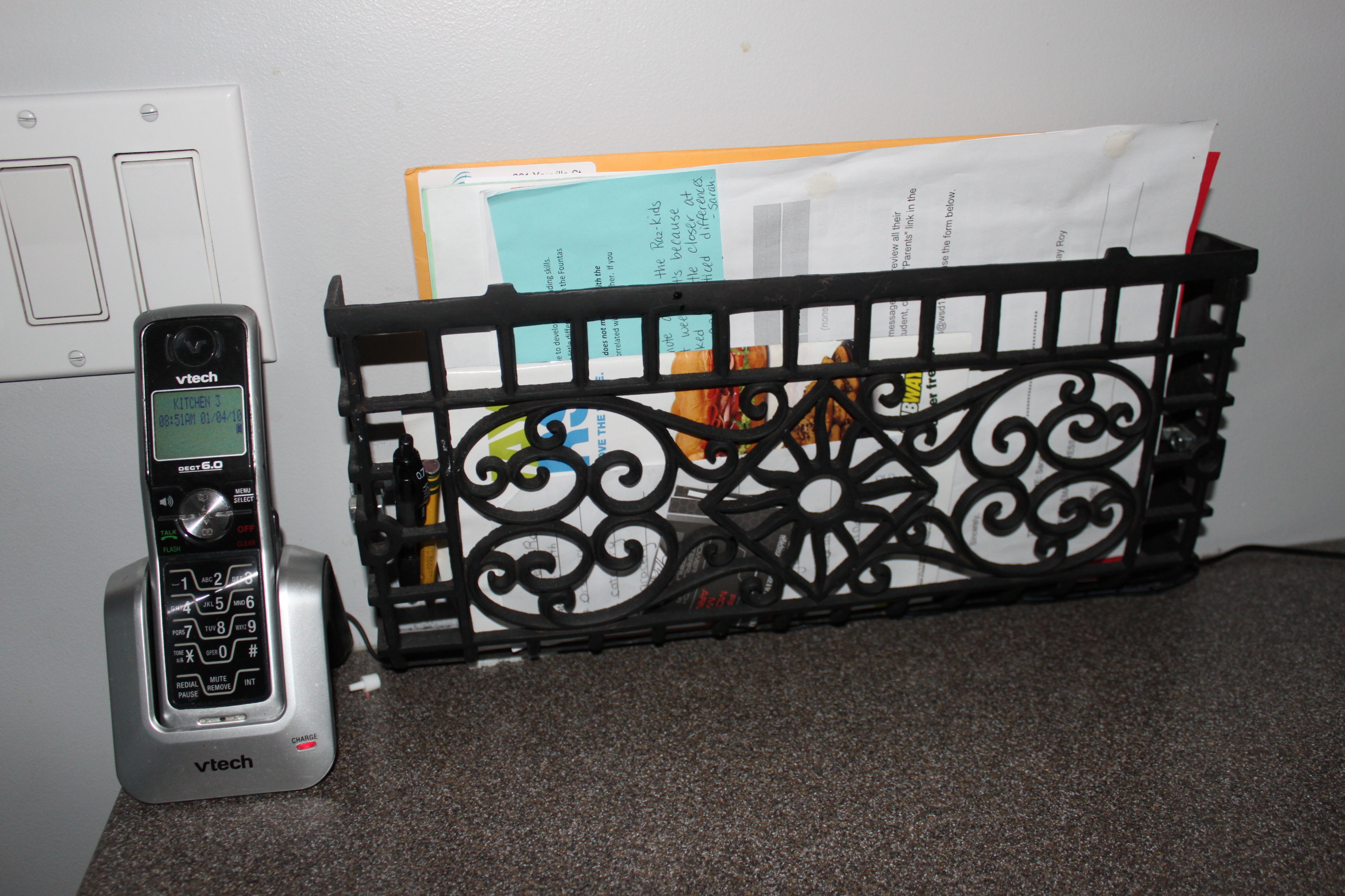 cast iron grate mail holder