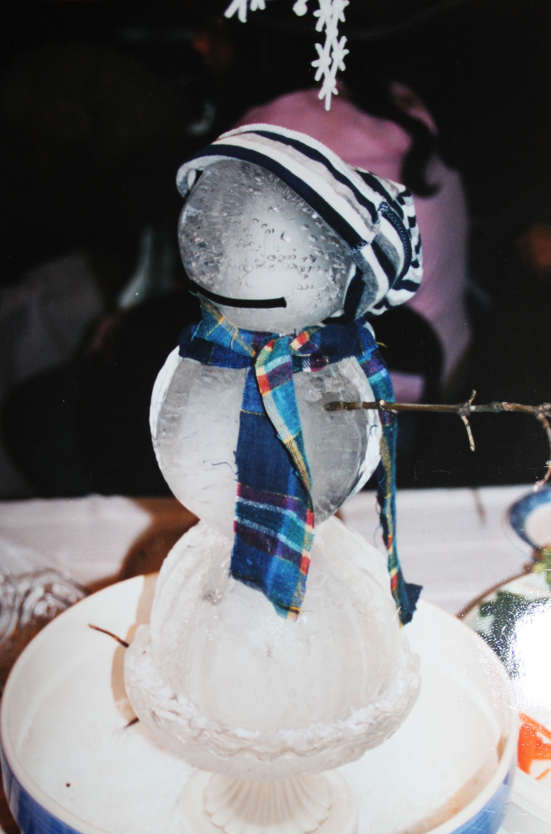 snowman ice sculpture