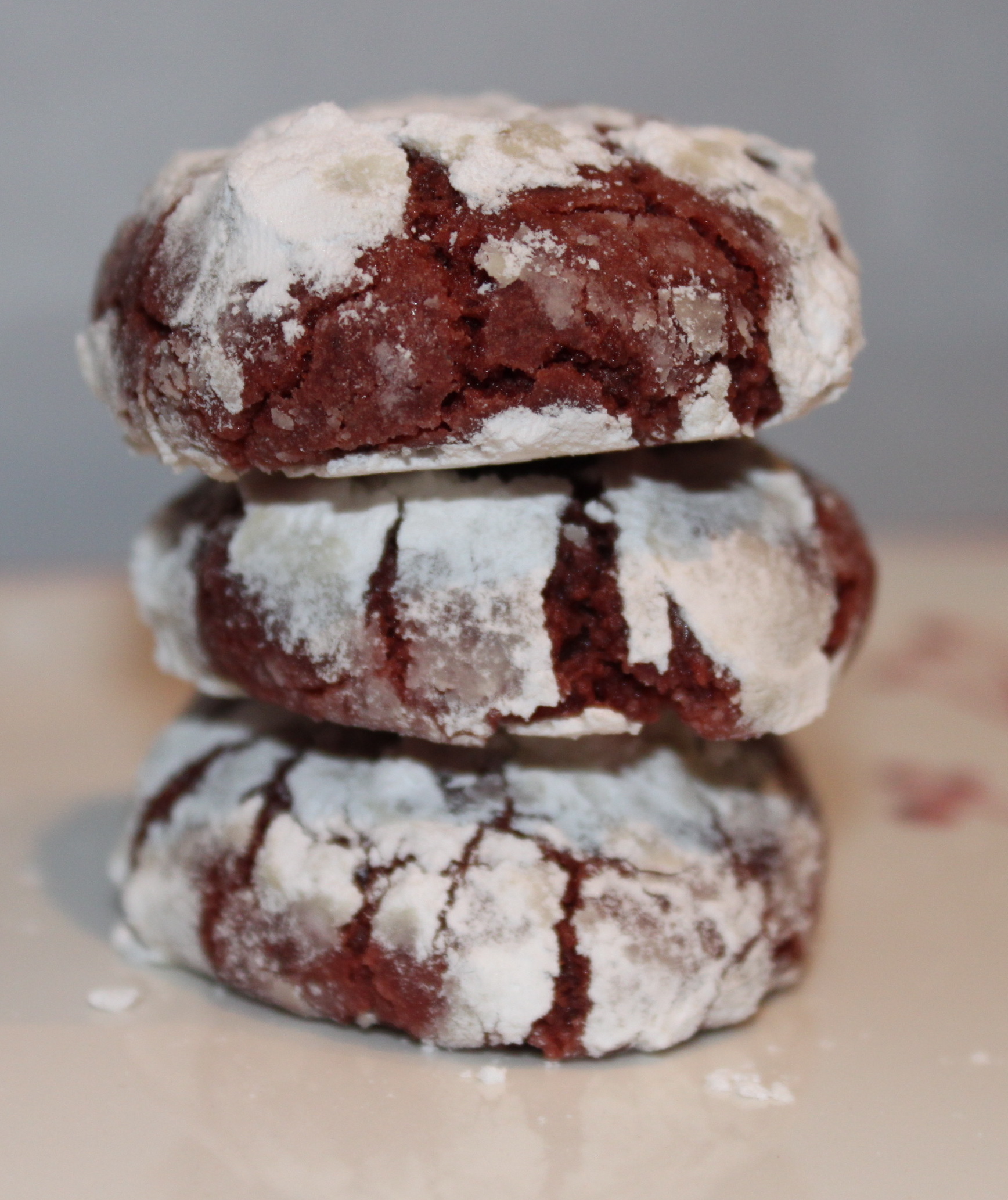 Red Velvet Crinkle Cookies