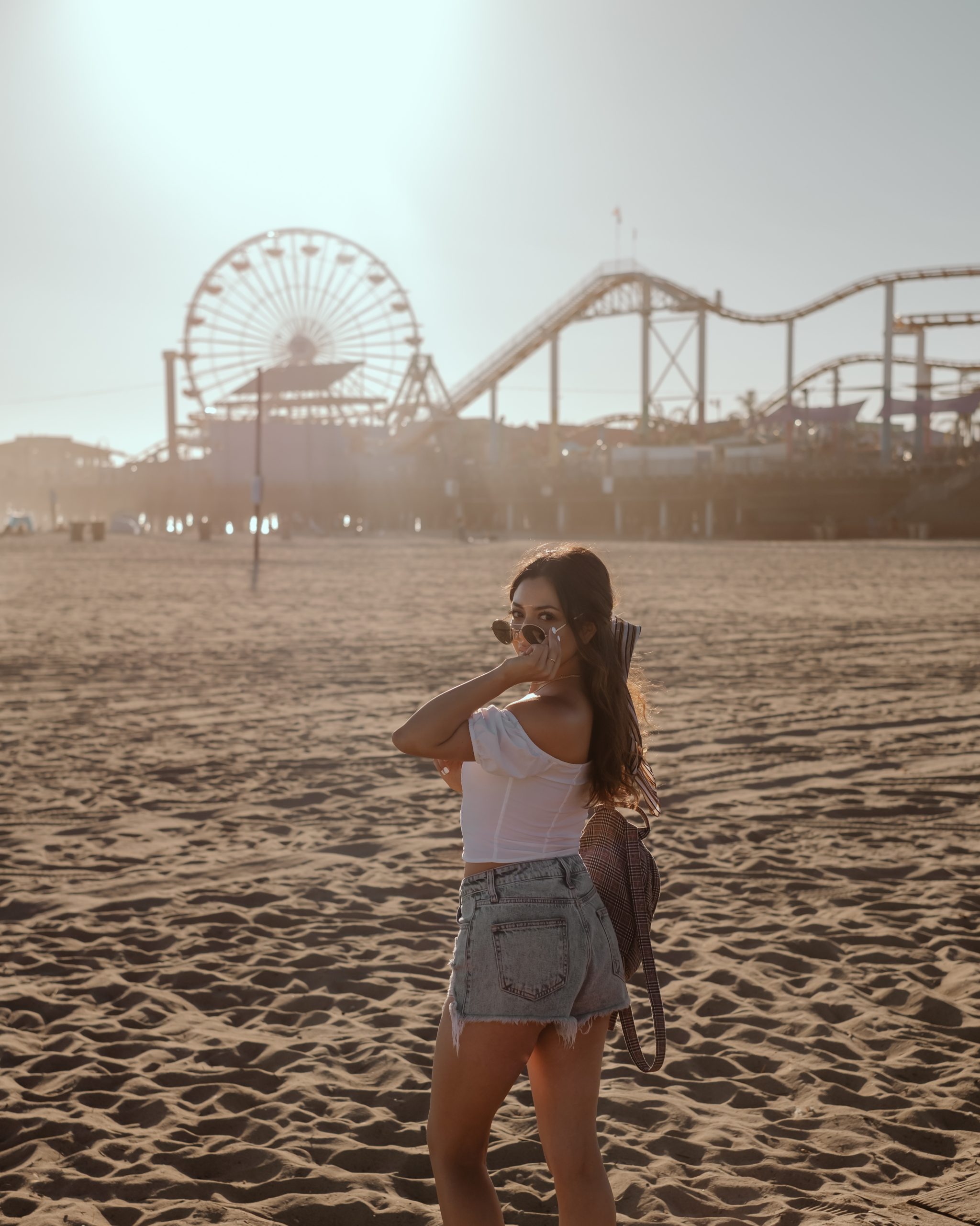 Santa Monica pier photography and cute outfit