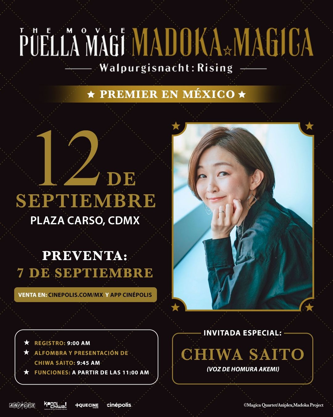 Chiwa Saito visitará México para celebrar la premiere de Puella Magi Madoka Magica: Walpurgisnacht Rising