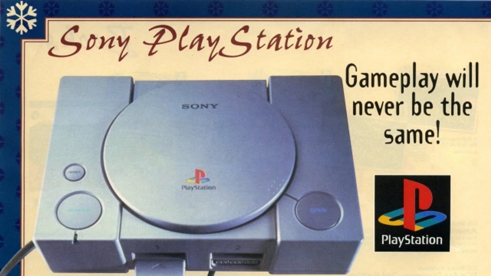 Anuncio antiguo de la primera consola PlayStation