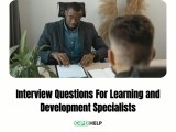 Learning And Development Specialist Interview Questions