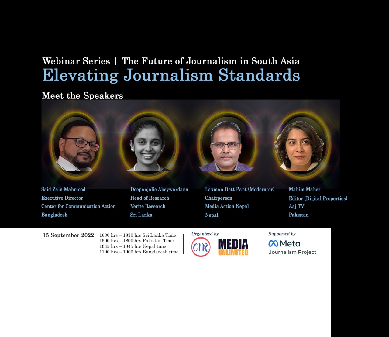 The Future of Journalism South Asia webinar series inar on