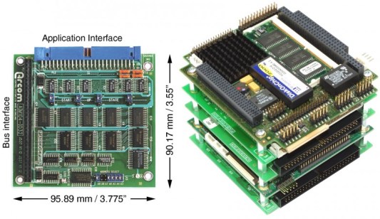 Photo 1 - The PC/104 specifications relate to small modules, which can be stacked one above the other.