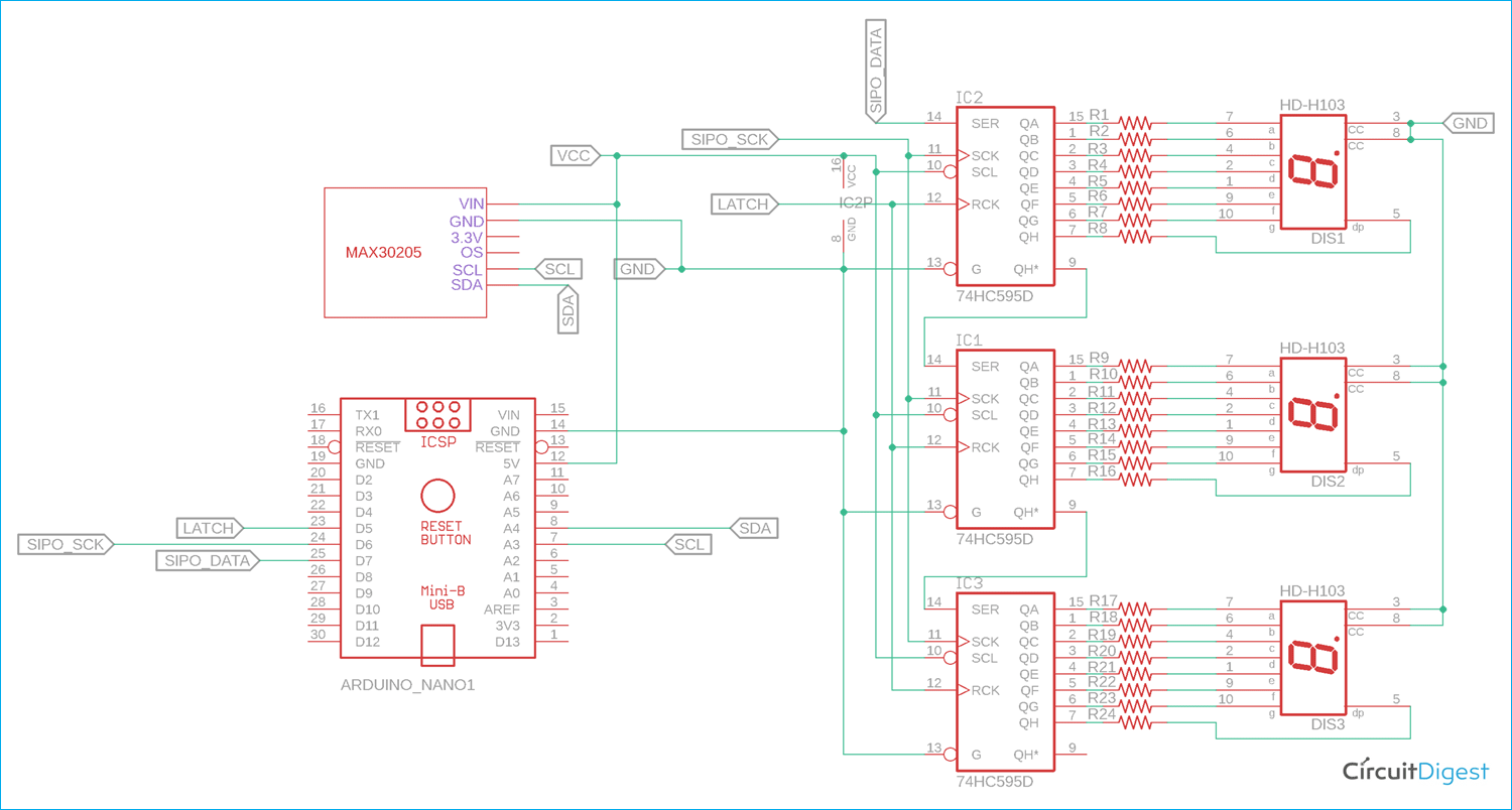 Body Temperature Sensor Circuit Diagram