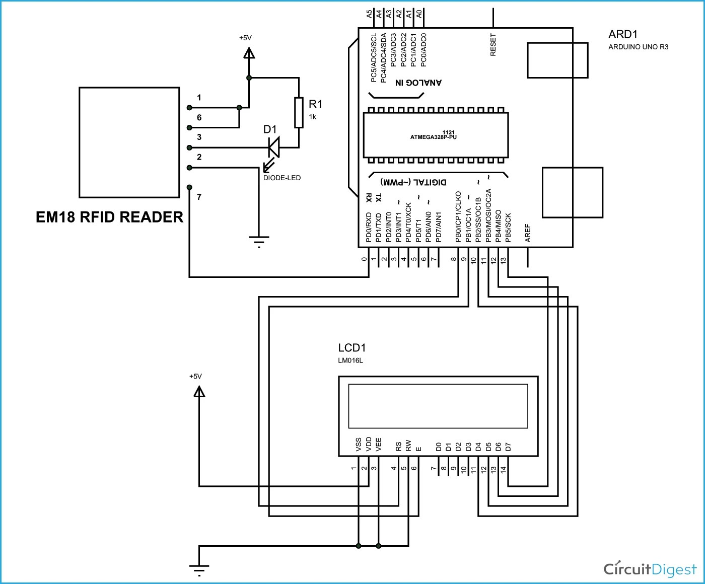 Arduino Uno Atmega328 Circuit Diagram