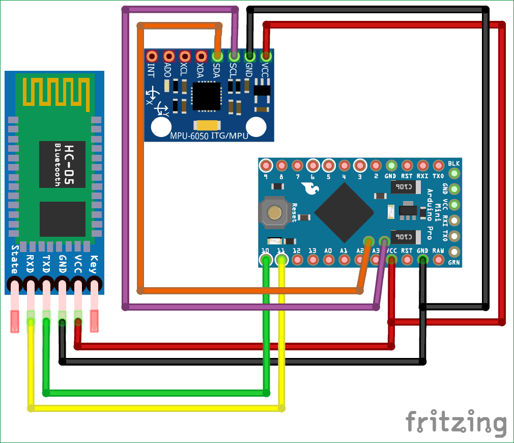 This combination is known as the 6dof imu. DIY Arduino Inclinometer using MPU6050 Circuit diagram