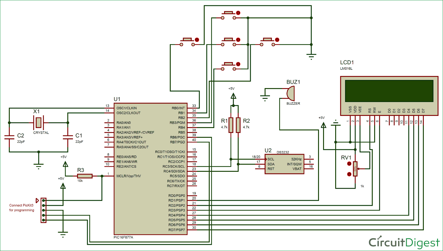 Simple Circuit Diagram Of Digital Clock