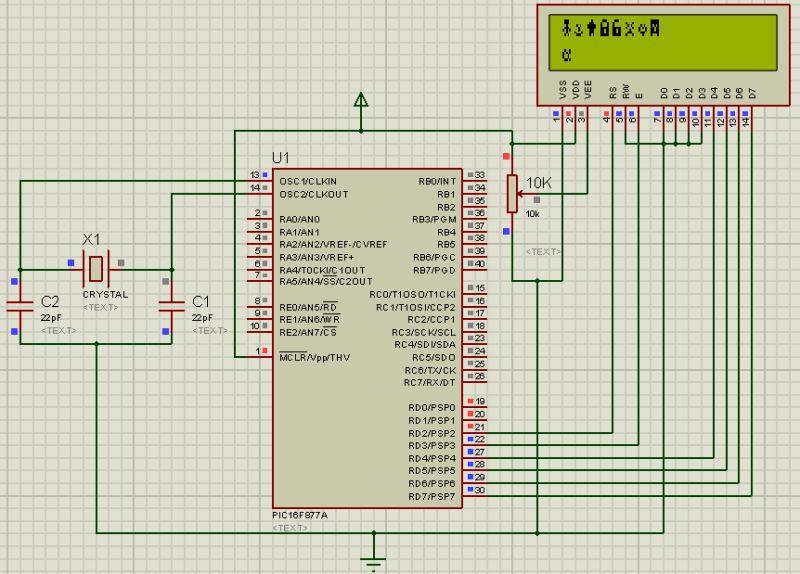 Display Buttons Inputs On 16x2 Lcd Using Pic16f877a Microcontroller Electronics Iot Project - Gradient Background Collection - Retina Quality