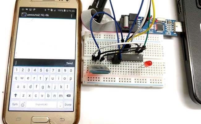 Interfacing HC-05 Bluetooth Module With ATmega8 AVR Microcontroller