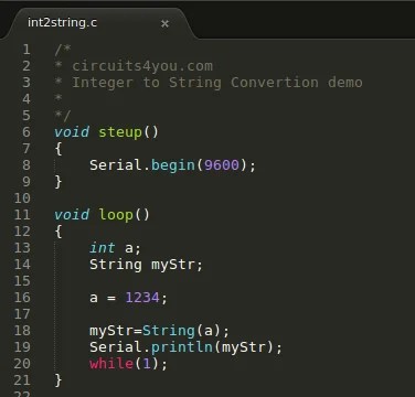 How to convert integer to string and string to int on arduino ?