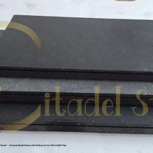 Citadel KerfLock Basalt — Grooved Basalt Pavers with Kerfing Line for Wind-Uplift Clips