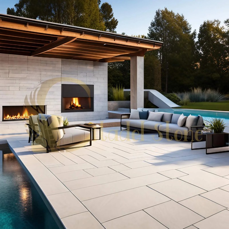 Make Small Spaces Look Larger How White Limestone Floors Create Light & Airiness