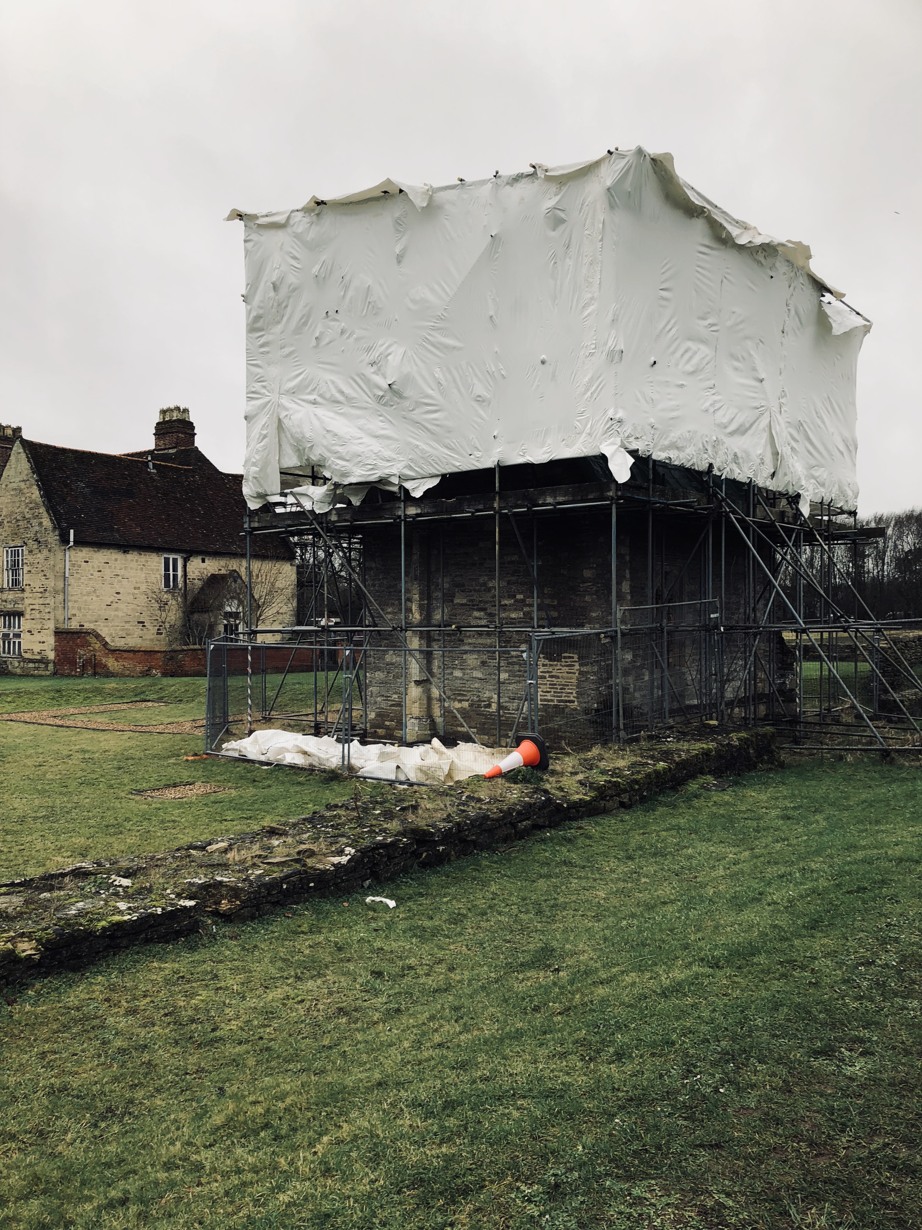 Bristling with scaffolding