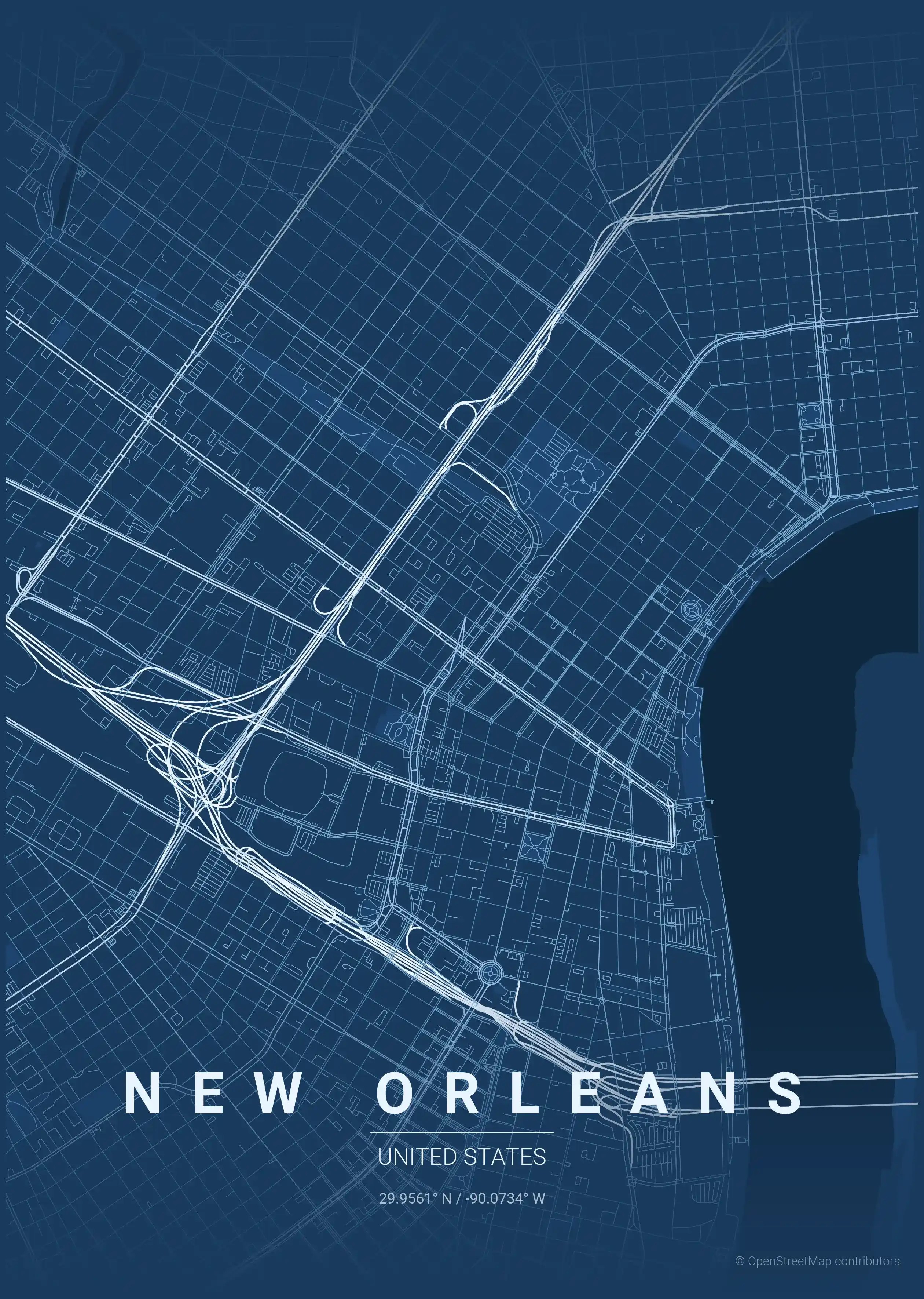 New Orleans Street Map Poster Free Printable Download Blueprint Small.