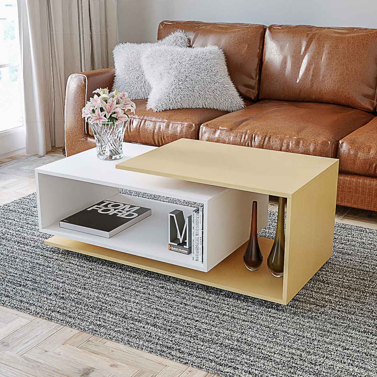 Mesa Ratona Madera Living 110cm Ciudad Muebles