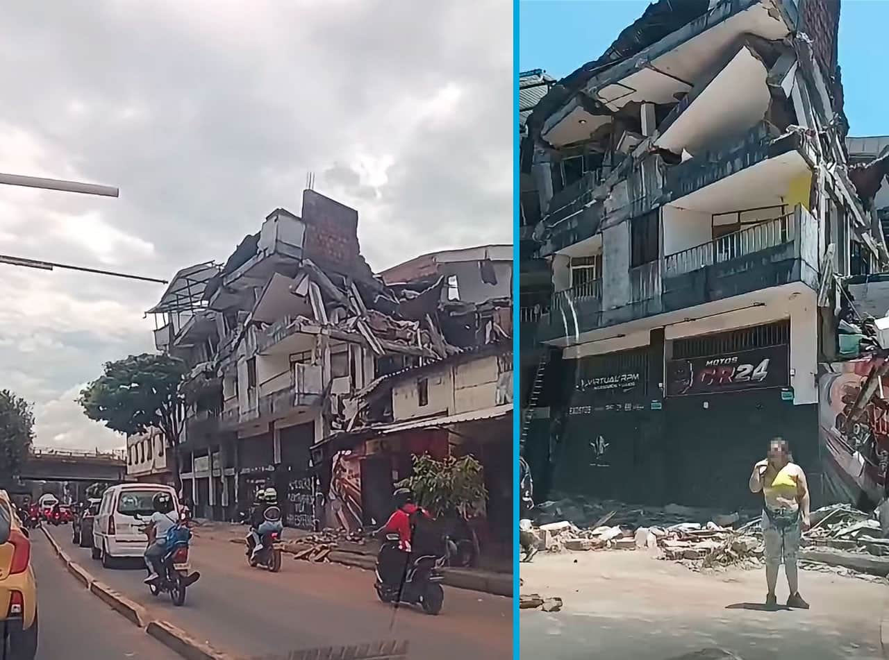 Avenida Ferrocarril tras el sismo del 10 de agosto