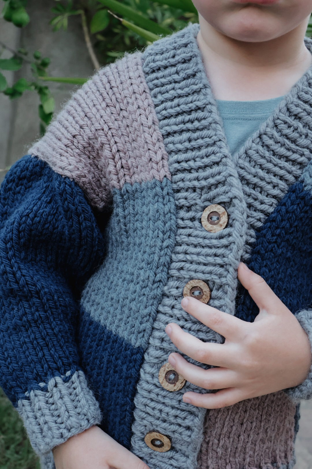How To Knit The Big Patchwork Cardigan Junior - CJ Design Blog