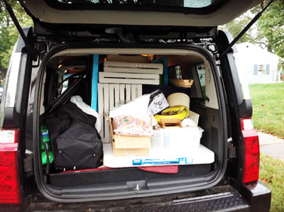 Car Loaded and Ready to Go to my first outdoor craft show