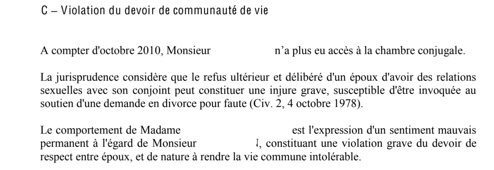 Enfin la Fin du Devoir Conjugal ?