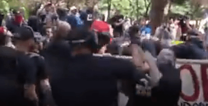 He strikes the person.