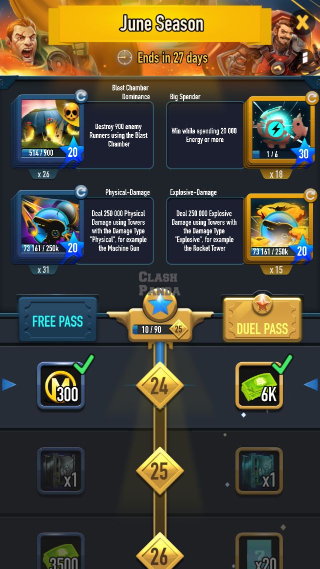 The global ladder of tower duel pvp