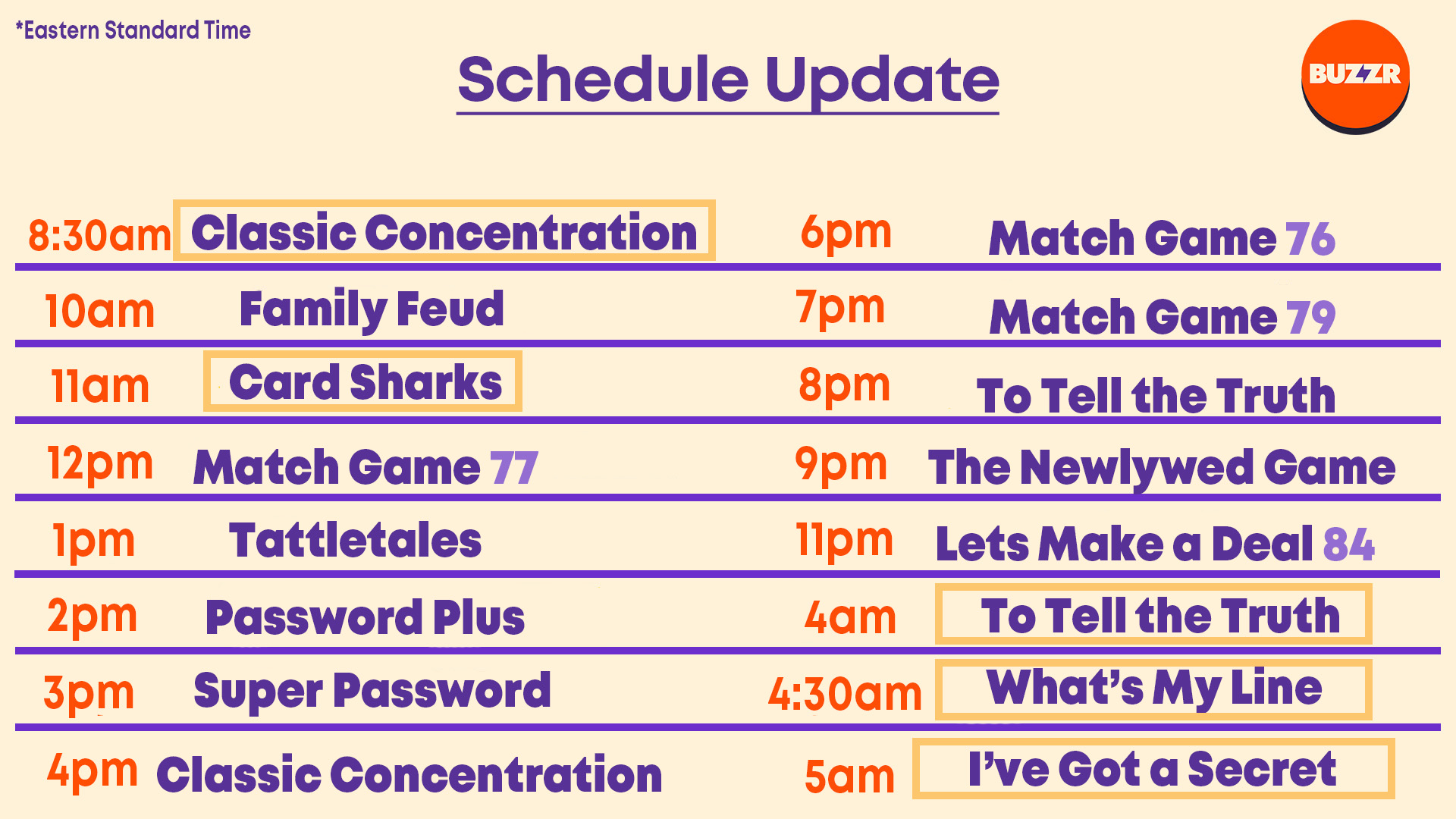 New BuzzrTV Schedule Starting September 25th, 2023