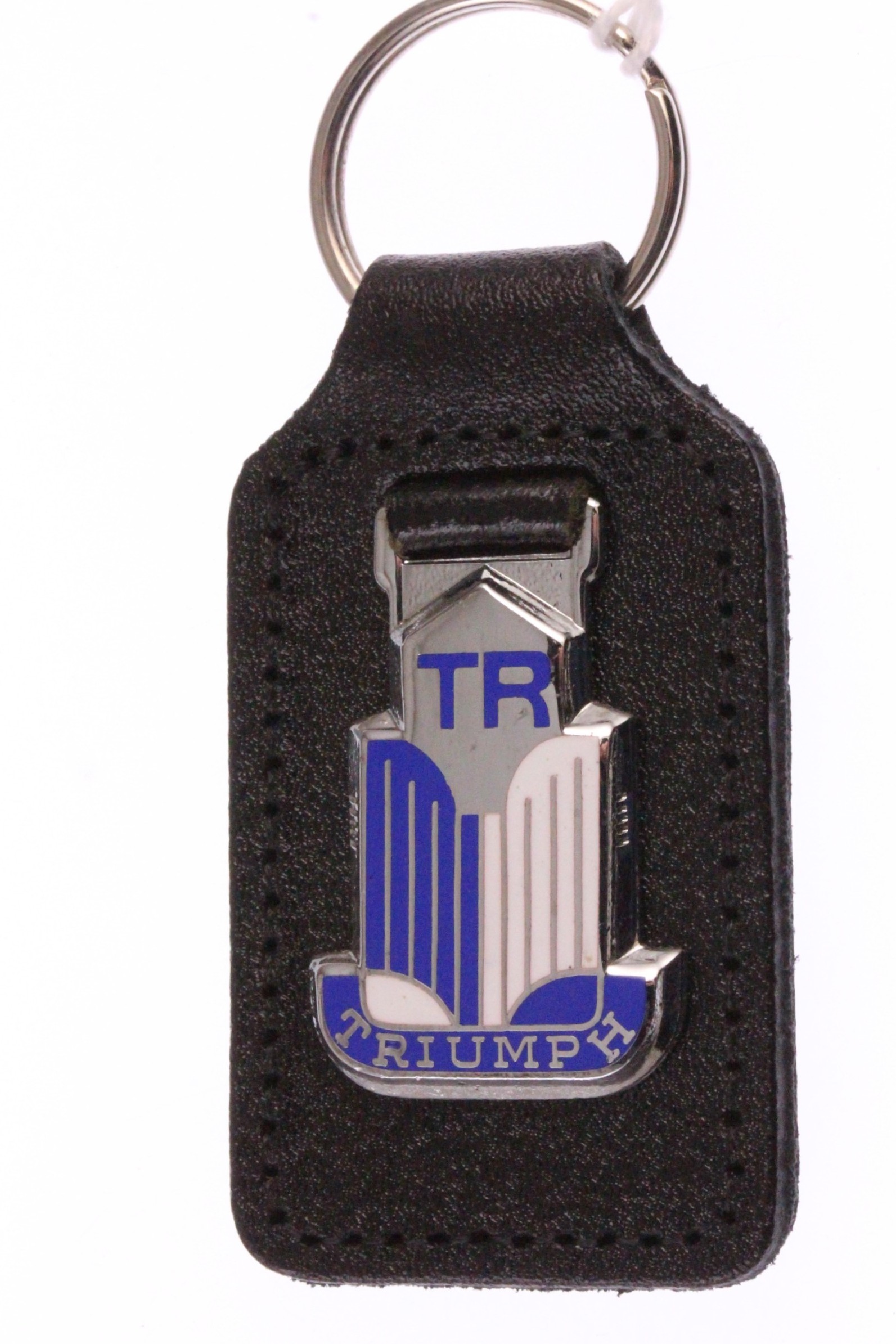 Triumph TR - TR2, TR3, TR3A, TR4, TR5 & TR6 - original new old stock 1970s ? vitreous enamel badge keyring