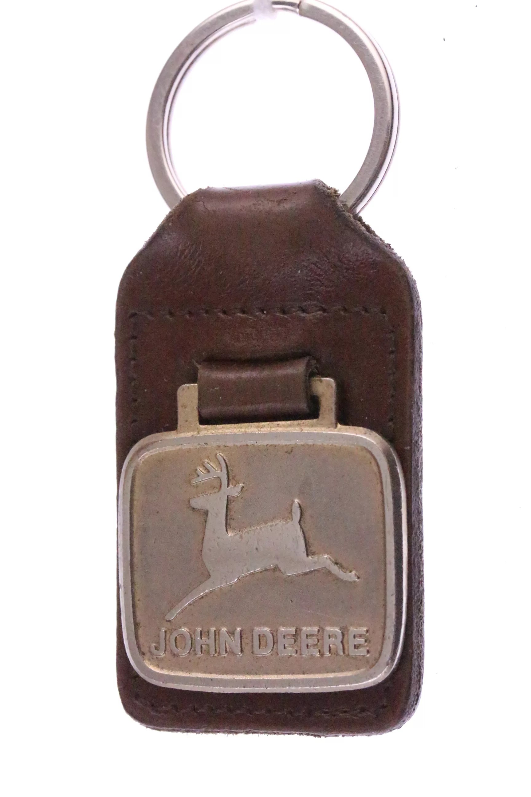John Deere - original vintage leather keyring