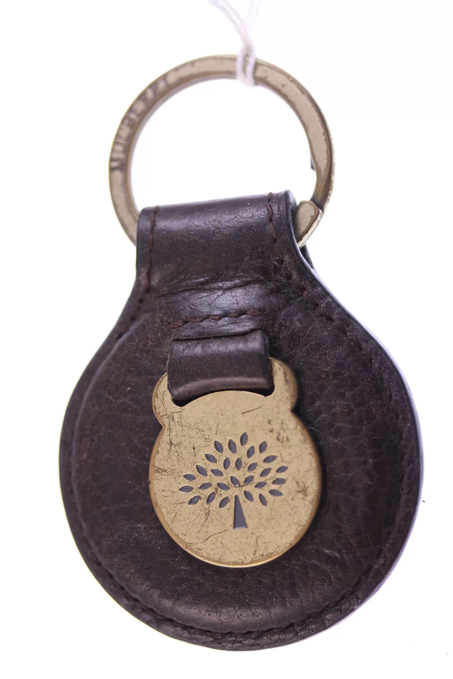 Mulberry - Heritage keyring no. 1761790 in dark tan veg tanned leather - used condition