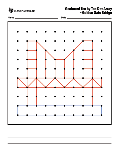 If not, go back, answer the. Geoboard Ten By Ten Golden Gate Bridge Us Letter