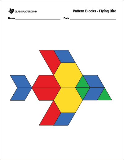 Printable Pattern Blocks Bird - Space Photo Collection - Retina Quality