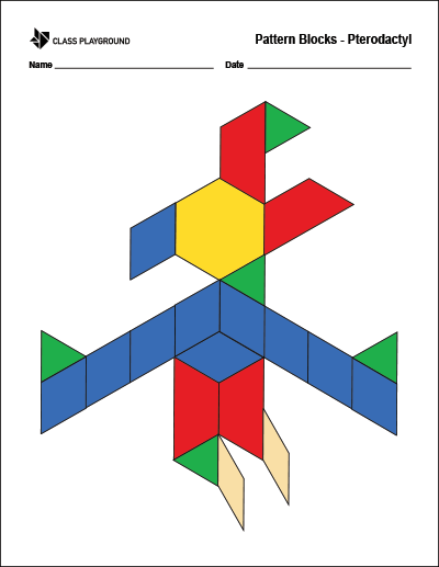 Printable Pattern Blocks Pterodactyl Class Playground - Download Creative Landscape Background | Ultra HD