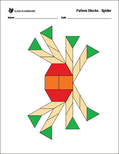 Printable Pattern Blocks Insect Class Playground - Desktop Vintage Illustrations for Desktop