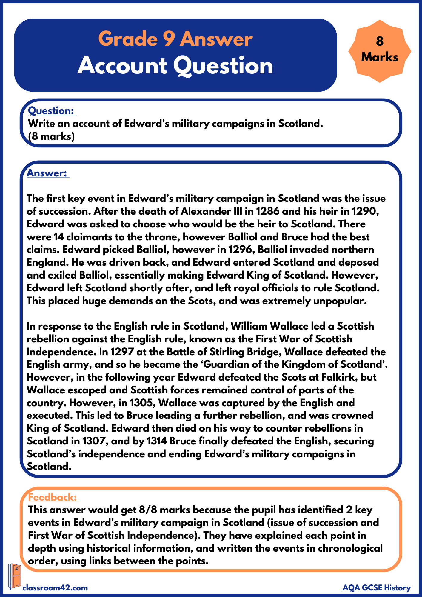 Account – Example Answer Medieval AQA