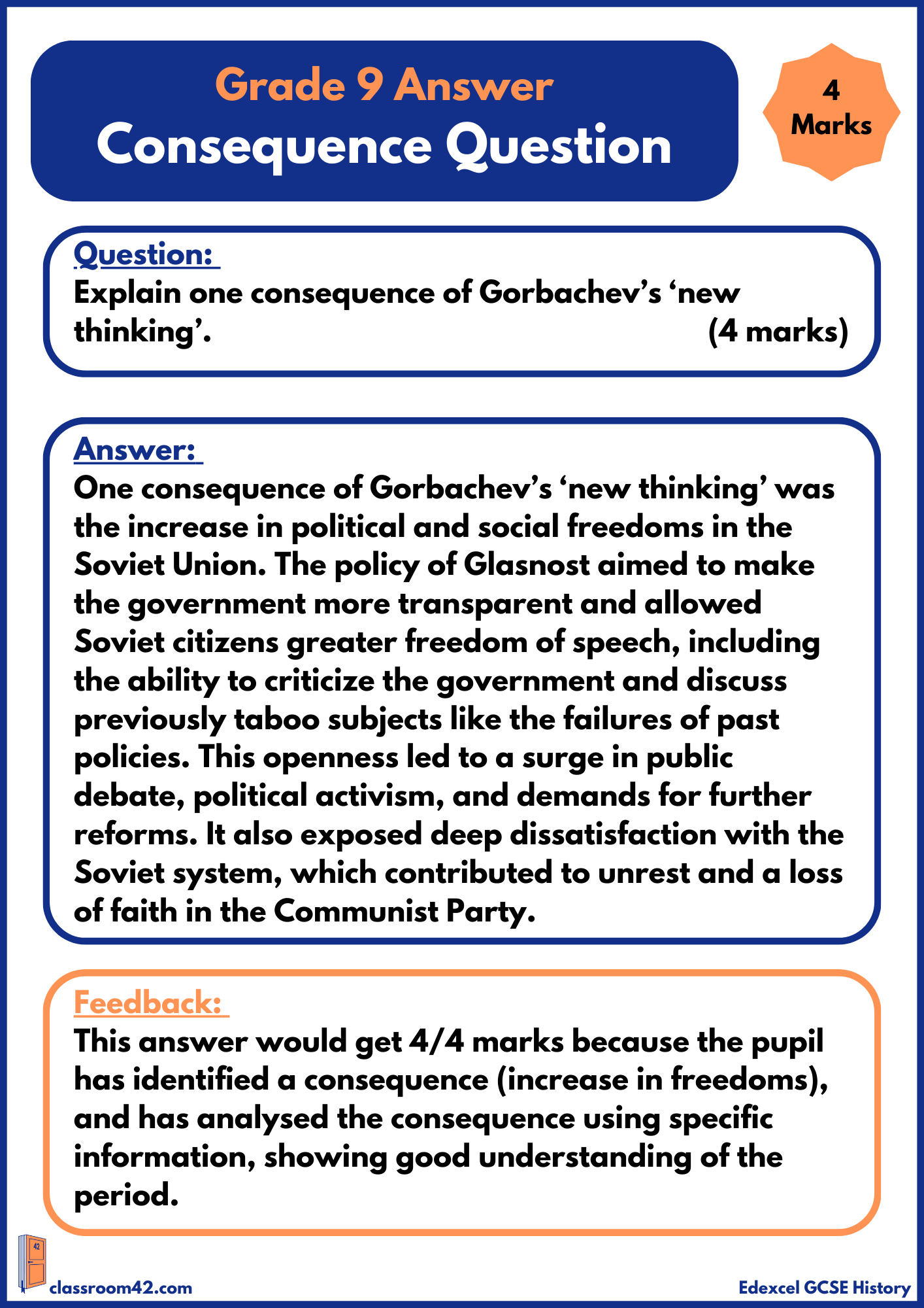 Consequence Question – Example Answer Edexcel Cold War