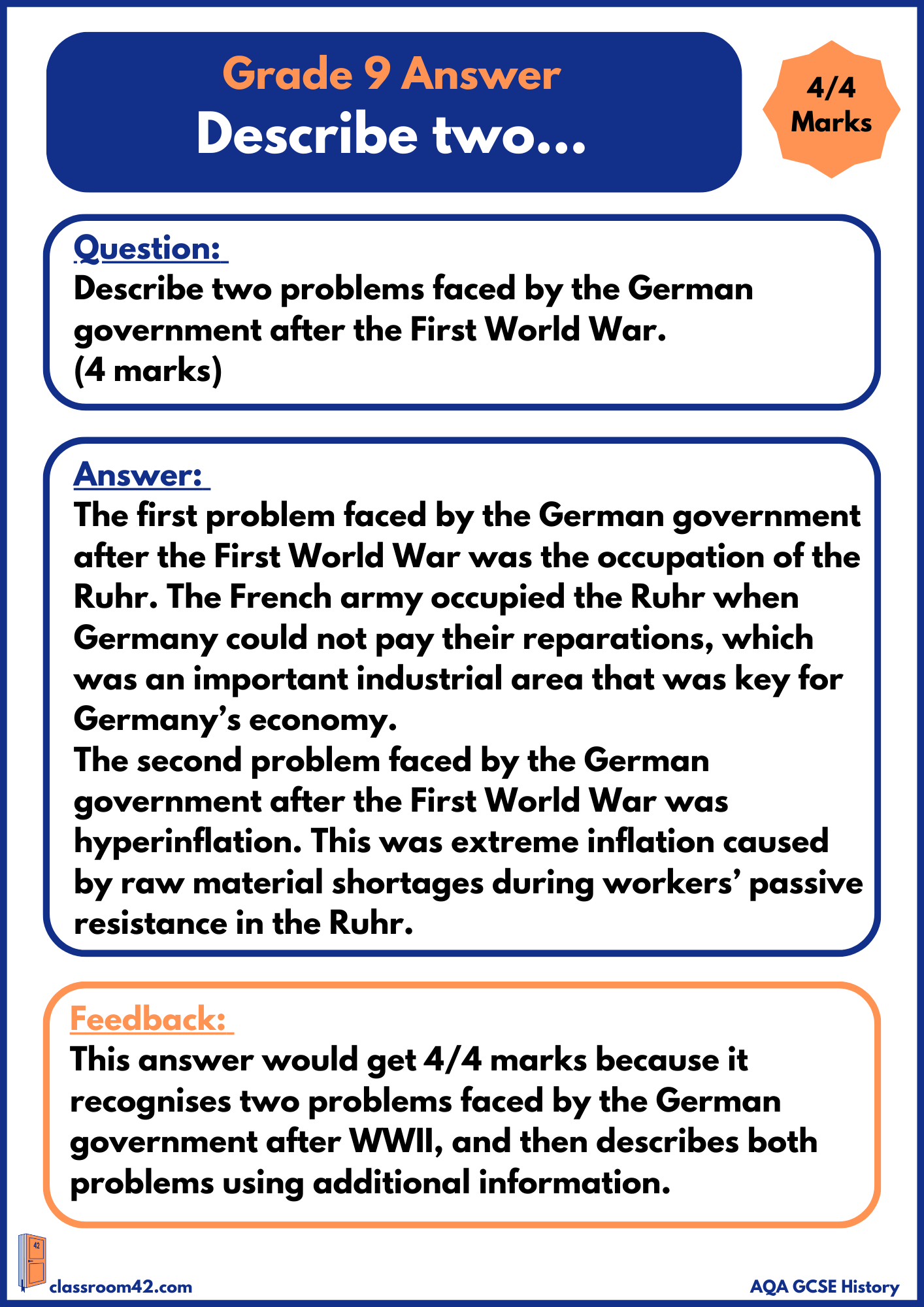 ‘Describe’ Questions – Example Answer AQA Germany