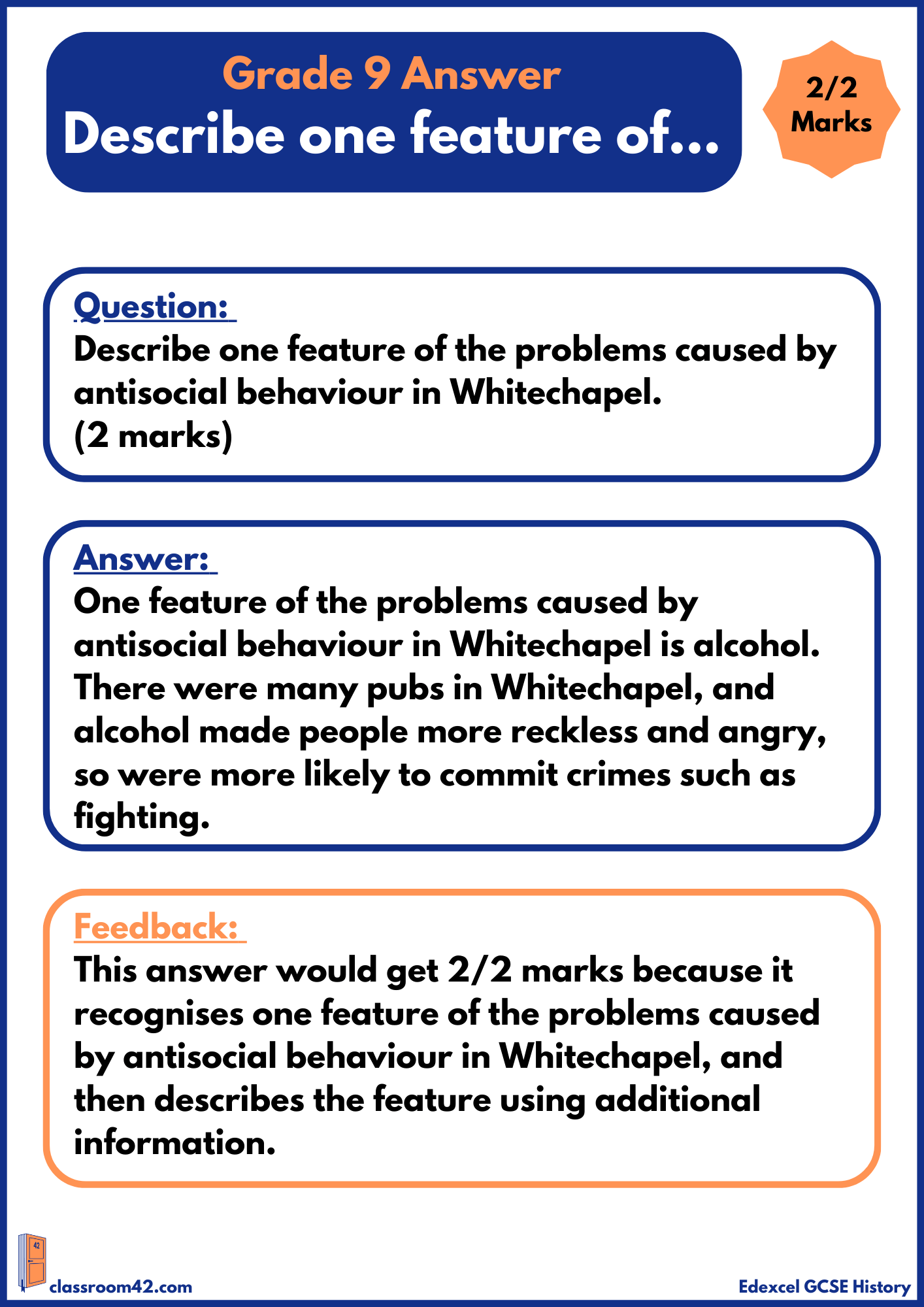 ‘Describe’ Questions – Example Answer Edexcel Crime