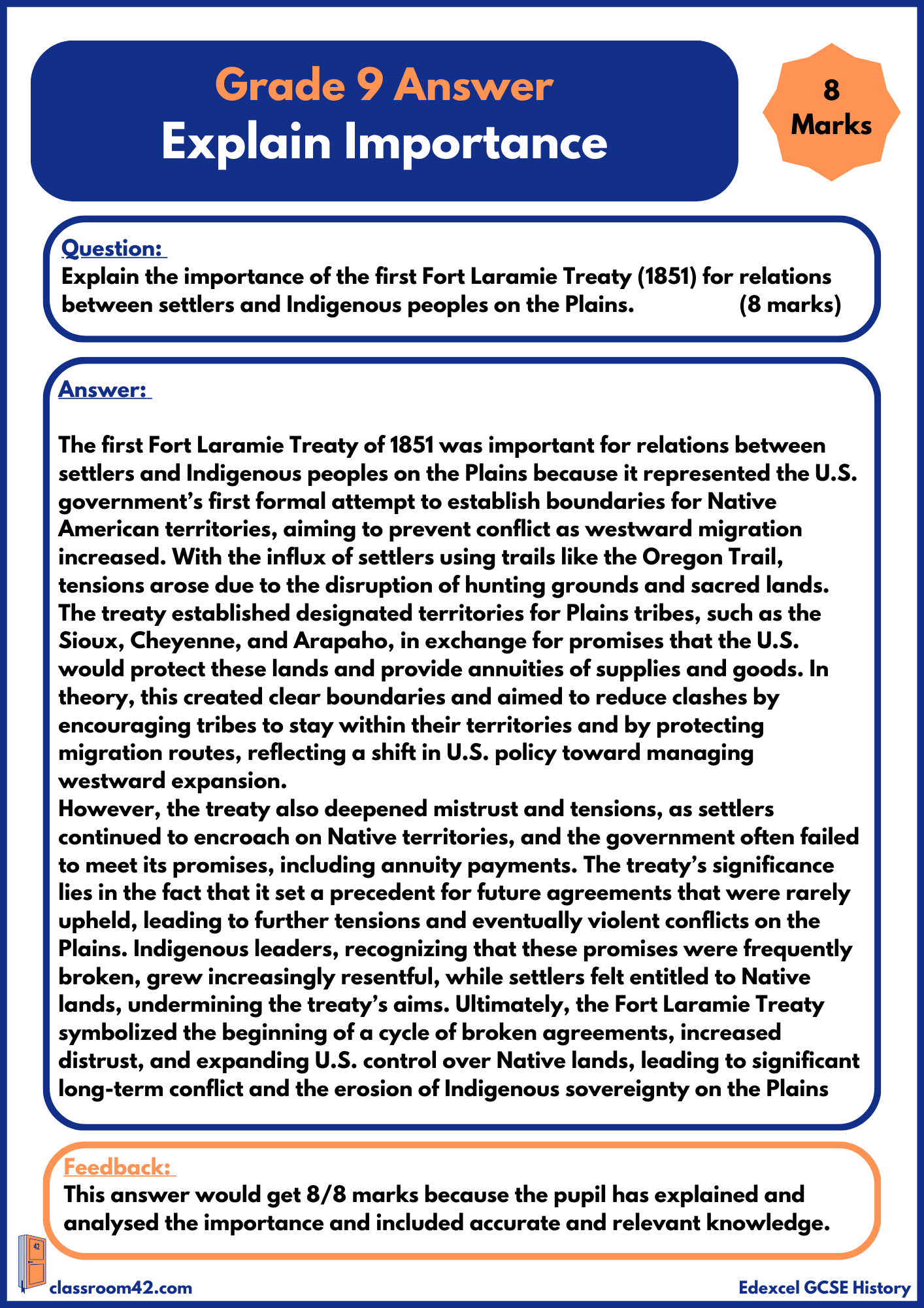 Explain Importance – Example Answer American West