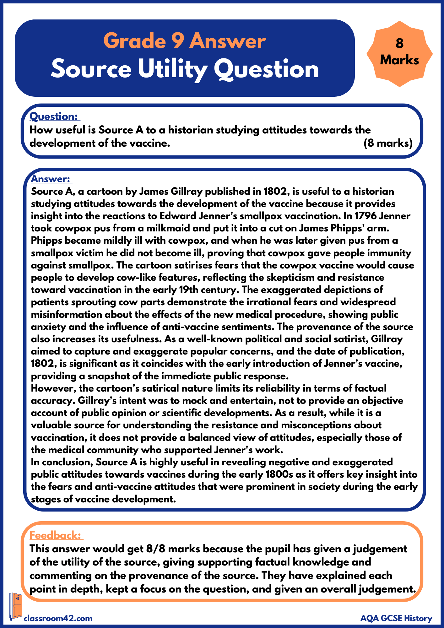 Source Utility 8 Mark Question – Example Answer Health AQA