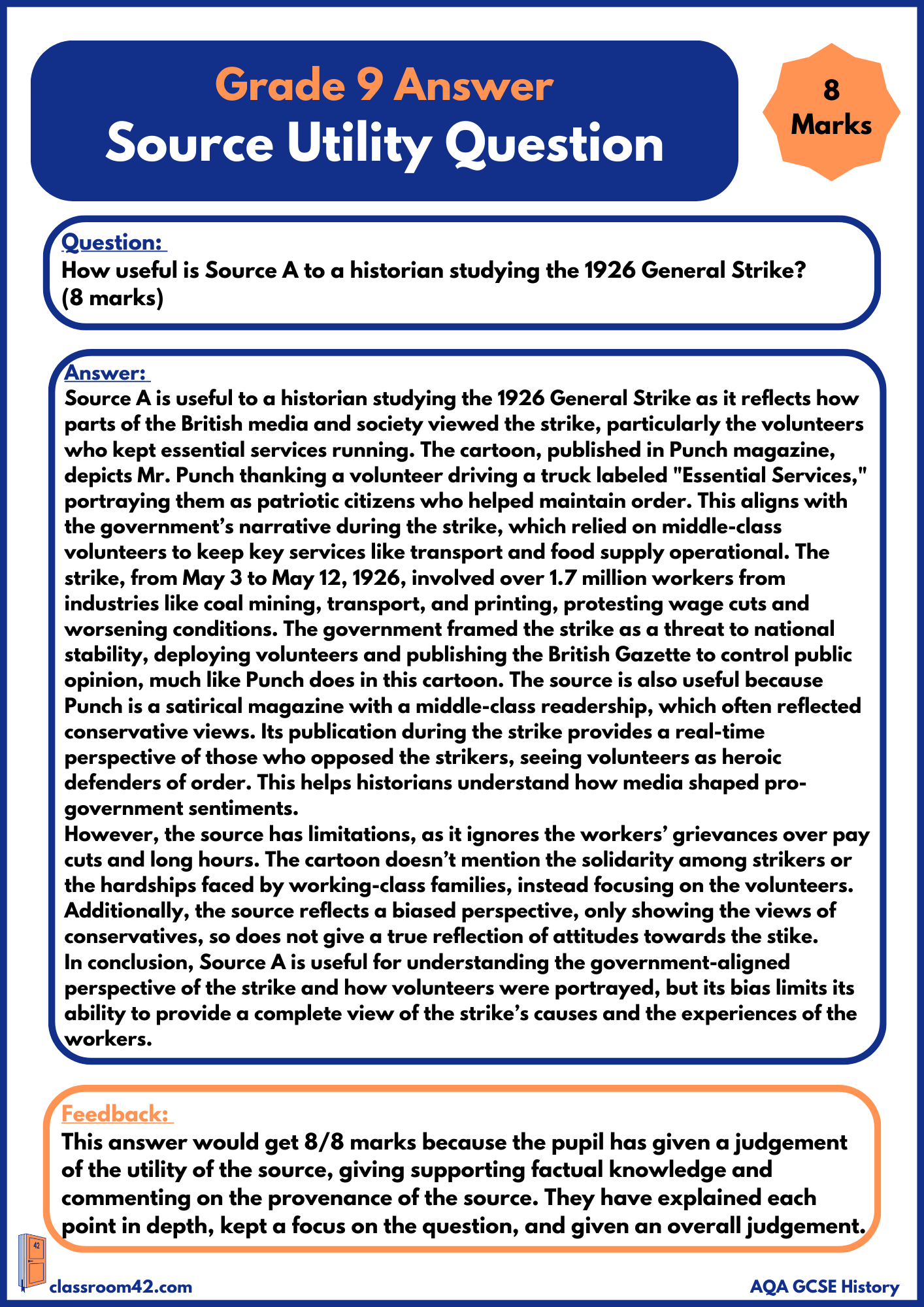 Source Utility 8 Mark Question – Example Answer Power AQA