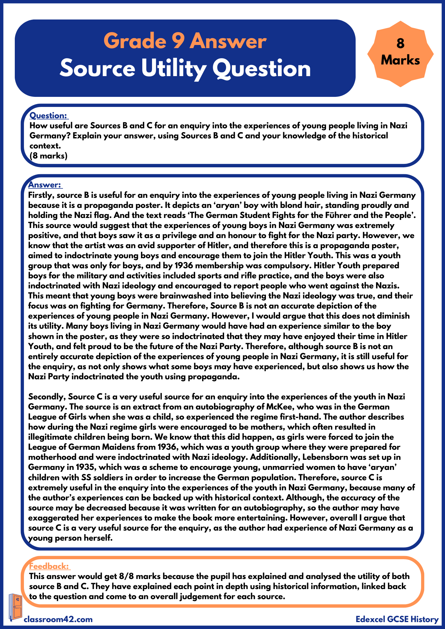 Source Utility – Example Answer Nazi Germany