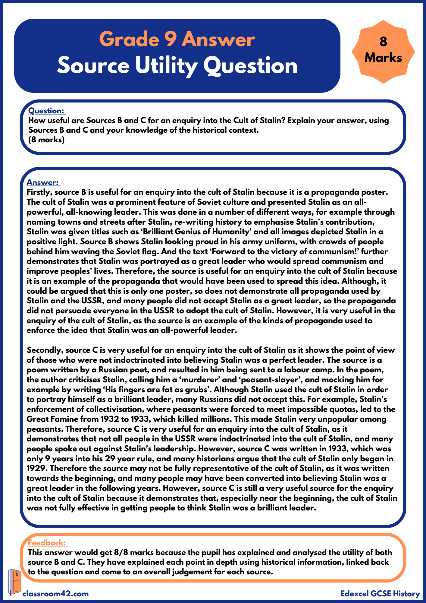 Source Utility – Example Answer Soviet Russia