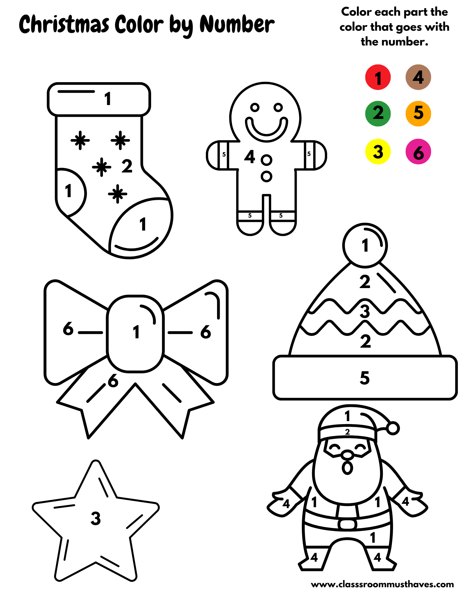 Kindergarten christmas worksheets