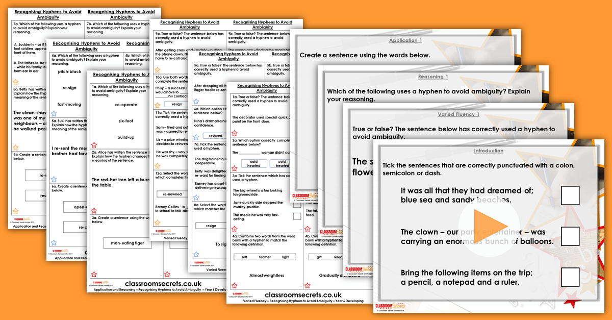 Improve your students' math skills and help them learn how to calculate fractions, percen. Recognising Hyphens To Avoid Ambiguity Year 6 Hyphens Free Resource Pack Classroom Secrets